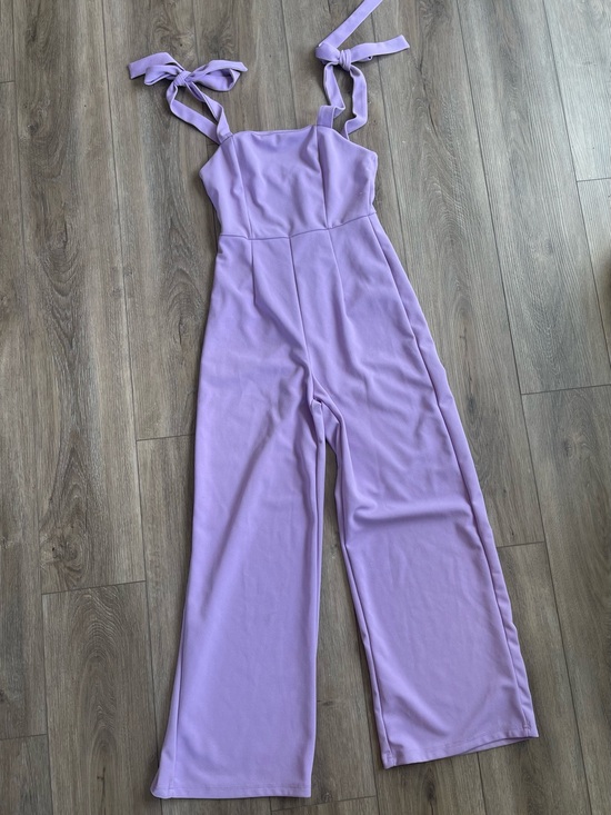 Pants - Women's Lavender Boho Chic Balletcore Tie-Shoulder Overalls size Small